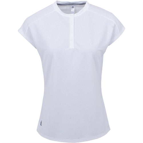 Womens Essential Henley Polo White - SS22