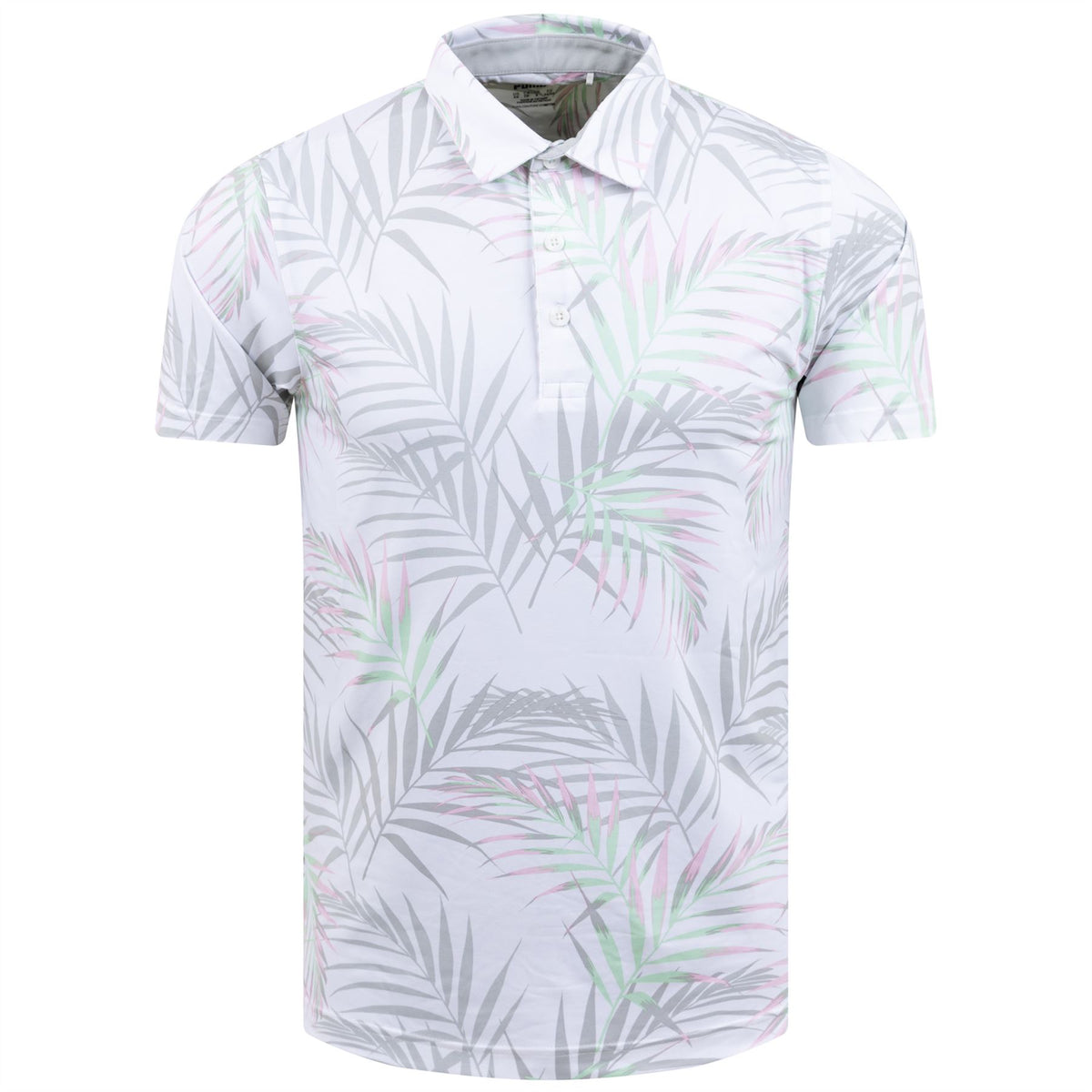 Cloudspun Palm Leaf Polo Bright White/Minty Burst - SS23 – TRENDYGOLF UK