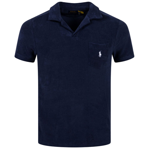 Polo Golf Classic Fit Cotton Knit Open Placket Polo Newport Navy - 2024