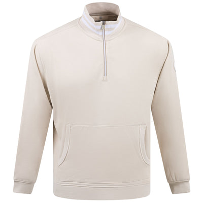 Loopback Quarter Zip Pullover Mid Stone - SS23
