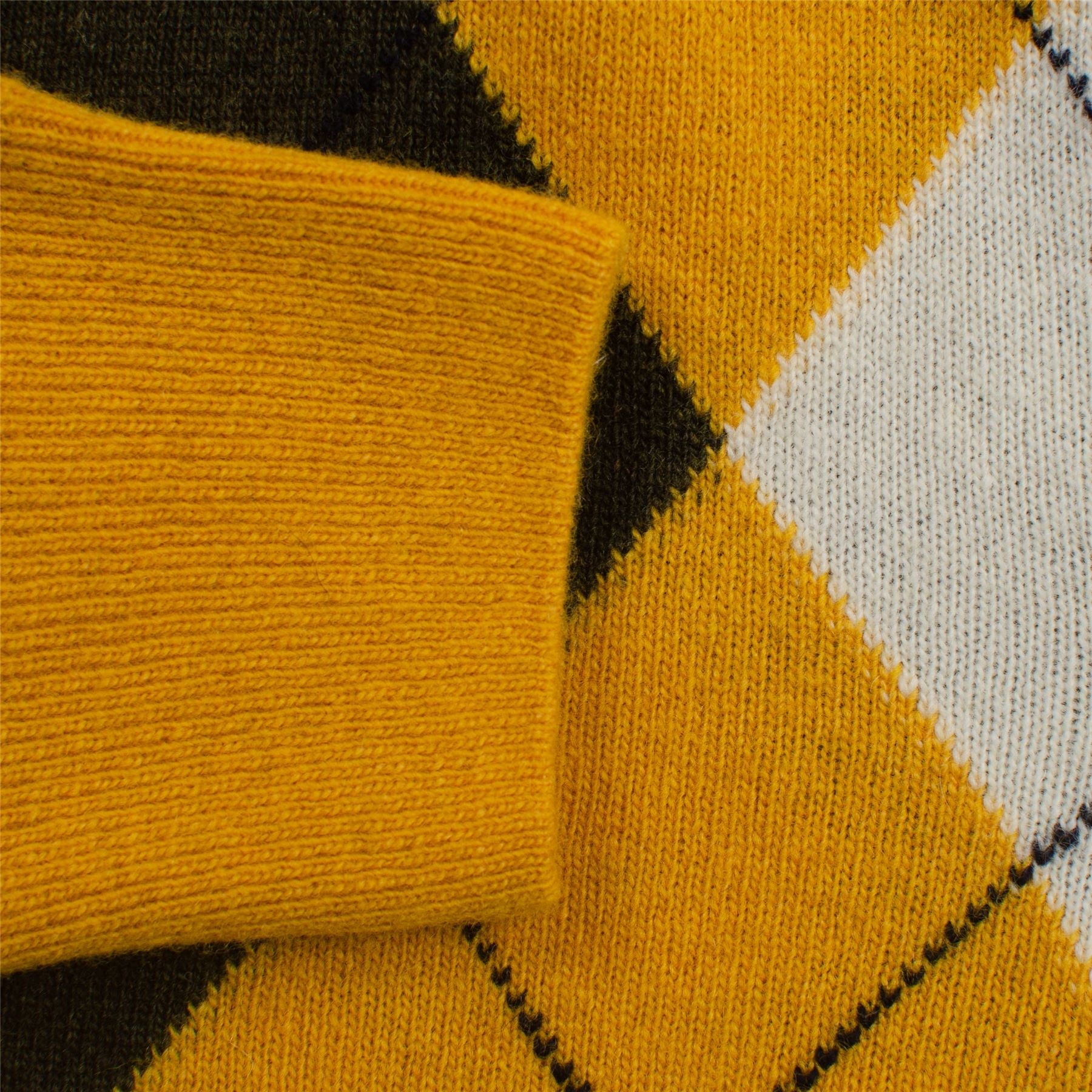 Unisex All Over Iconic Argyle Knit Mustard/Ivory - SS23