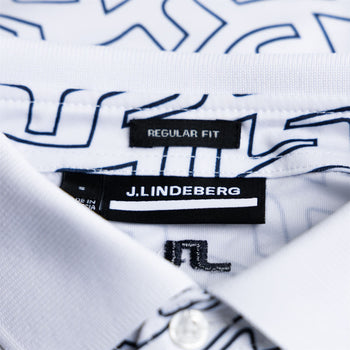 Tour Tech Reg Fit Print Polo White Outline Swirl