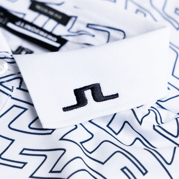 Tour Tech Reg Fit Print Polo White Outline Swirl